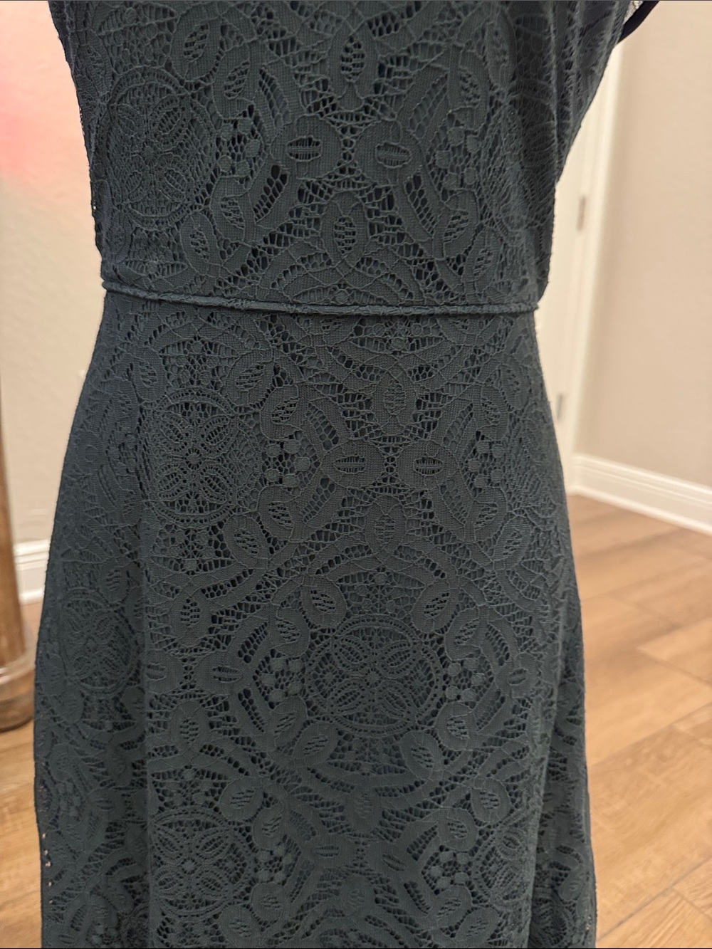 LOFT Forrest green Lace Fit-and-Flare Midi Dress - Picture 3 of 5